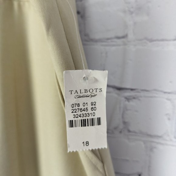 Talbots Dress Pants Womens Size 18 Beige Polyester Blend Stretch Straight Leg - Picture 5 of 10